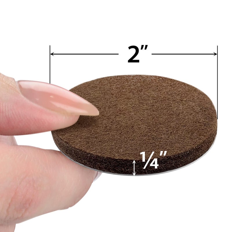 X-Protector 16 Heavy-Duty Felt Furniture Pads 2â€ 1/4â€ Thick X-Protector! Round Felt Pads for Furniture Feet - The Best Felt Floor Protectors for Furniture to Prevent Scratches. Protect Your Hard Floor! (Brown) - Image 3